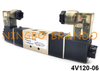 4V120-06 5/2 방법 Airtac 유형 압축 공기를 넣은 두 배 솔레노이드 벨브 24V 110V 220V