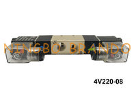 BSPT 1/4&quot; 4V220-08 AirTAC 유형 압축 공기를 넣은 솔레노이드 벨브 두 배 전기 통제 빛 DC24V