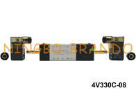 1/4&quot; NPT 4V330C-08 AirTAC 유형 압축 공기를 넣은 솔레노이드 벨브 5/3 방법 가까운 센터 AC220V DC24V