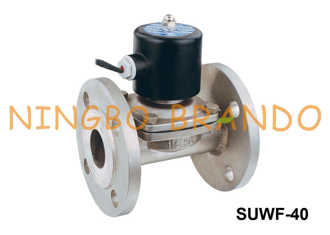 SUWF-40 1 1/2 &quot; 플랜지형 스테인레스 강 솔레노이드 밸브 24VDC 220VAC