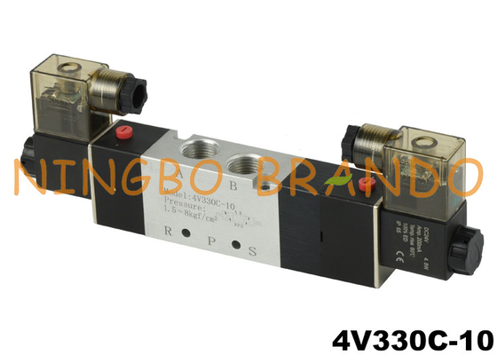 4V330C-10 3/8'' 이중 솔레노이드 공압 공기 제어 밸브 24V DC 220V AC
