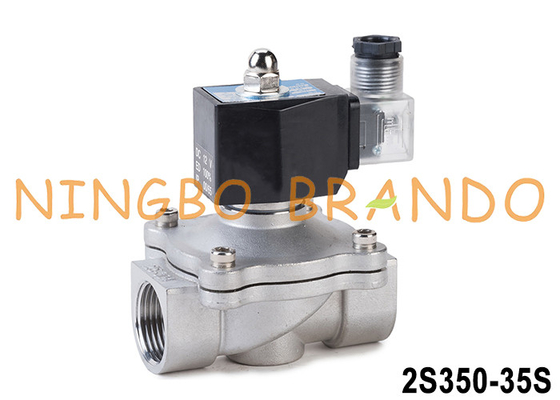 2S350-35 1-1/4' 2 Way NC 스테인리스 스틸 밸브 물 공기 오일 24V 220V