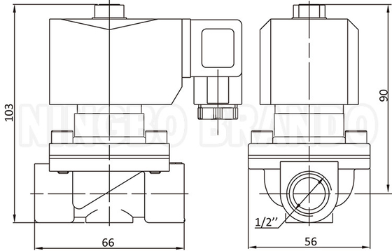 2W160-15 1/2'' 2 Way NC Brass Solenoid Valve IP65 코일 24V 220V