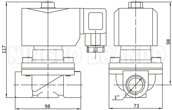 2W250-25 1'' 2 차원 정상적으로 닫힌 구리 물 소레노이드 밸브 24V 220V