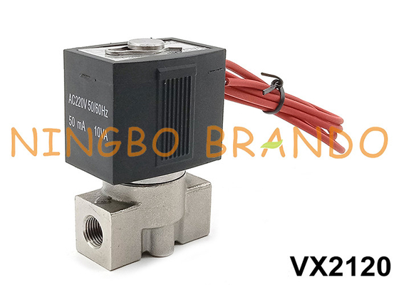 SMC 타입 VX2120-02 스테인리스 스틸 소레노이드 밸브 1/4' 24V 220V
