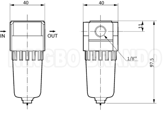 SMC 타입 1/8' AF2000-01 1/4' AF2000-02 공기 공기 필터