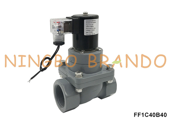 1-1/2'' DN40 화학산 220V 24V에 대한 부패 방지 CPVC 솔레노이드 밸브