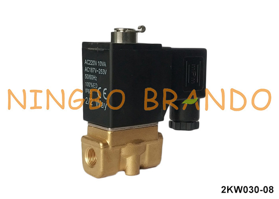 2KW030-08 에어타크 타입 정상적으로 열린 청동 소레노이드 밸브 220V 110V 24V 1/4'