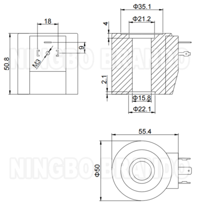 암모니아 냉각 전자기 밸브 코일 DC24V AC110V AC220V 22VA 15W