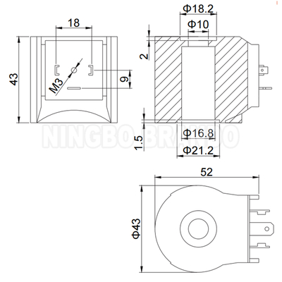 CEME B12 C57 솔레노이드 밸브 코일 12VDC 24VDC 110VAC 220VAC