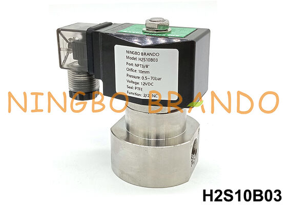 3/8'' High Pressure Stainless Steel Solenoid Valve 100 Bar 220VAC 70 Bar 24VDC