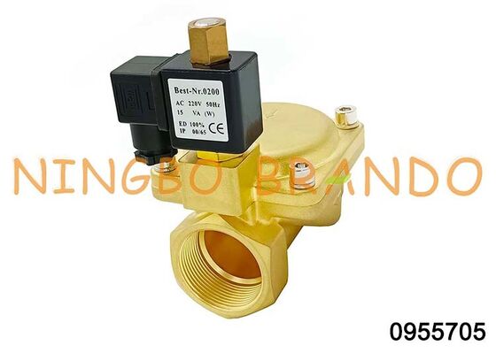 0955705 1.5'' 2 Way Brass Solenoid Valve 정상적으로 열 24V 110V 220V