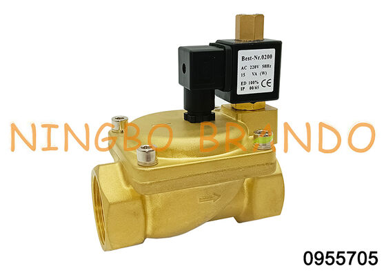 0955705 1.5'' 2 Way Brass Solenoid Valve 정상적으로 열 24V 110V 220V