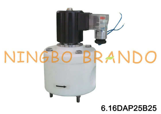 1'' PTFE 부식 방지 솔레노이드 밸브 산성 알칼리 내화학성