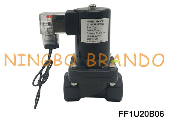 UPVC 화학 부식 방지 전기 솔레노이드 밸브 3/4'' DN20