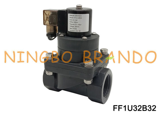 1-1/4'' UPVC 화학 부식 방지 전기 솔레노이드 밸브 DN32