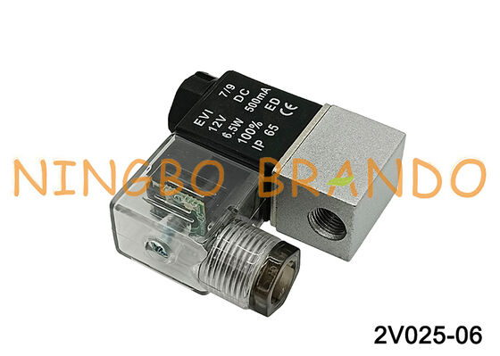 Airtac 유형 2V025-06 2 방향 솔레노이드 밸브 1/8'' 12VDC DC 12V