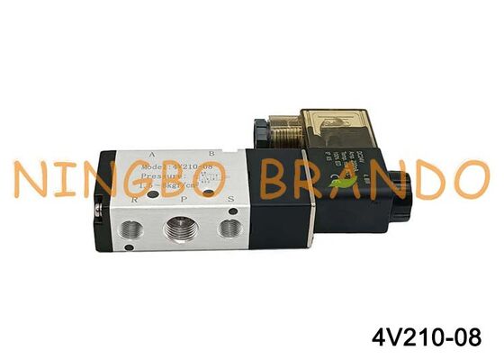 Airtac 유형 4V210-08 솔레노이드 공기 밸브 5/2 방향 4V200 시리즈
