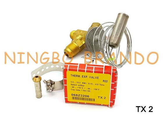 Danfoss 유형 068Z3206 TX2 감온식 팽창 밸브 3/8'' x 1/2'' 플레어