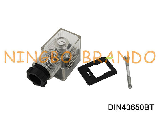 DIN43650B 솔레노이드 밸브 코일 커넥터 11mm 투명 DIN 43650 유형 B