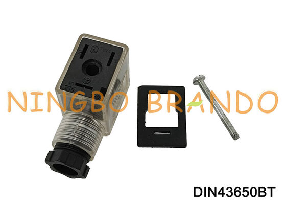DIN43650B 솔레노이드 밸브 코일 커넥터 11mm 투명 DIN 43650 유형 B