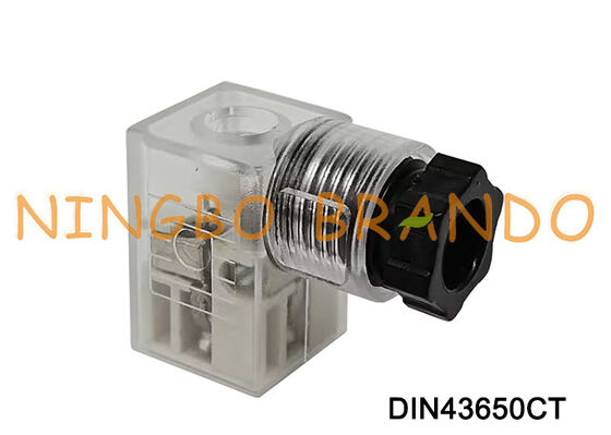 DIN43650C 솔레노이드 밸브 코일 커넥터 9.4mm 투명 DIN 43650 유형 C
