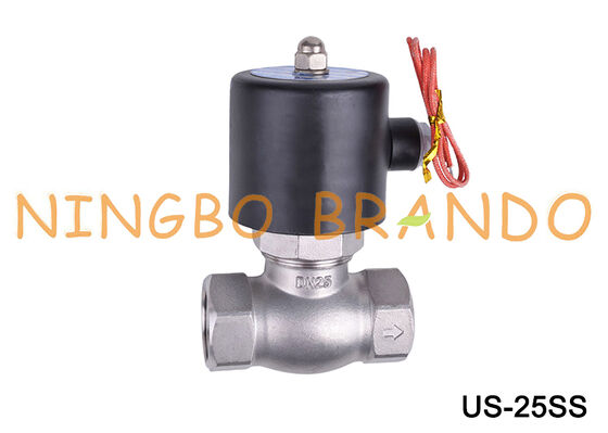 US-25 1'' DN25 고온 스테인레스 스틸 스팀 솔레노이드 밸브 24V 220V