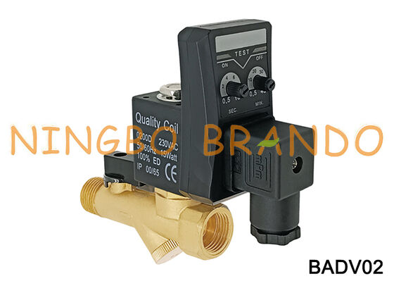 COMBO Auto Drain Valve for Air Compressor 1/2 Inch Timer-Controlled Condensate Drain