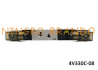 4V330C-08 AirTAC 유형 공기 두 배 임시 실린더를 위한 전기 통제 벨브 1/4&quot; 5/3 방법