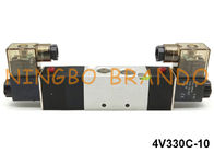 3/8 &quot; 5/3 방식 공압 솔레노이드 밸브 4V330C-10 아이르타크 종류 24V 12V