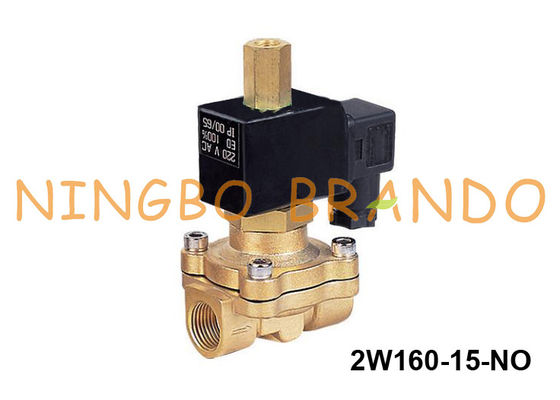 2W160-15-NO 1/2 " 2 방법 어떤 물도 솔레노이드 밸브 24VDC 220VAC을 놋쇠를 입히지 않습니다