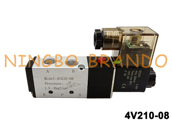 4V210-08 5/2 Way 1/4'' Airtac 솔레노이드 밸브 DC24V AC220V 4V210-08-B