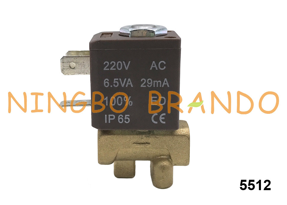 5512 CEME 유형 G1/4'' 황동 솔레노이드 밸브 양방향 정상 폐쇄 24VDC 220VAC