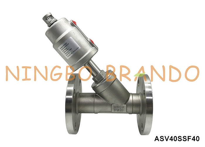 DN40 PN16 플랜지 포트 Pneumatic Angle 좌석 밸브 단행 또는 이중 작용
