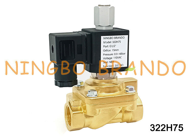 파커 유형 322H75 1/2'' 평상시 열림 솔레노이드 밸브 40 bar 24V 110V 220V
