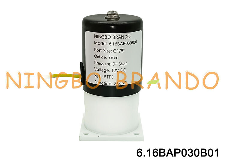 산성 알칼리 내식성 절연을 위한 1/8'' PTFE 솔레노이드 밸브