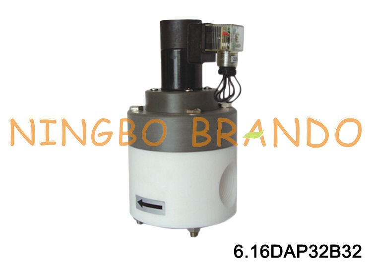 산성 알칼리 화학물질용 1-1/4'' PTFE 부식 방지 솔레노이드 밸브