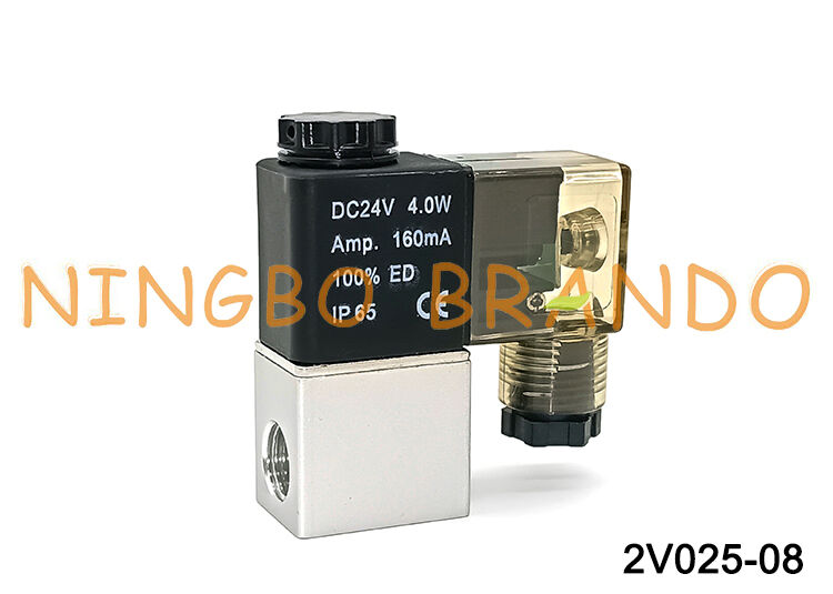 AIRTAC 유형 2V025-08 평상시 닫힘 12V 24V 220V 공압 공기 솔레노이드 밸브