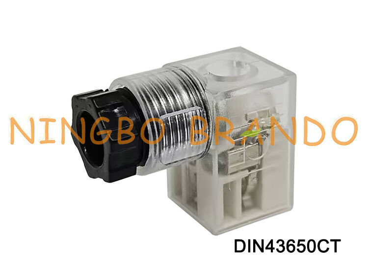 DIN43650C 솔레노이드 밸브 코일 커넥터 9.4mm 투명 DIN 43650 유형 C