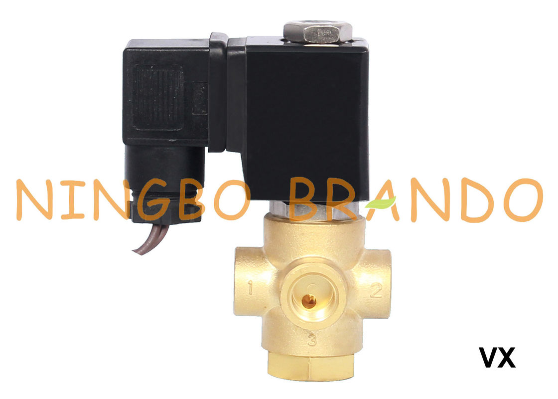 3 웨이 범용 황동 솔레노이드 밸브 1/8'' 1/4'' 12V 24V 110V 120V 220V 230V