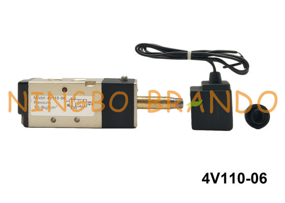 1/8" NPT 4V110-06 AIRTAC Type Pneumatic Solenoid Air Valve 2 Position 5 Way DC24V AC220V