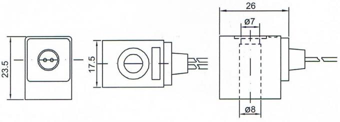 4V110 시리즈 공압 밸브 솔레노이드 코일의 차원 :