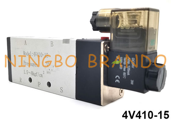 4V410-15 Airtac 유형 5/2 방식 공기 제어 단일 공압 솔레노이드 밸브 24V 220V