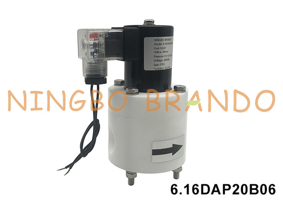 3/4' PTFE 반성식 소레노이드 밸브 산 알칼리 화학 저항 24V 110V 220V