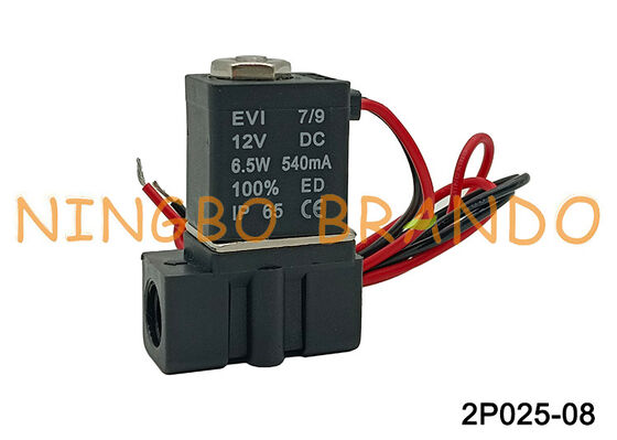 2P0250-08 2 방향 솔레노이드 밸브 1/4'' 플라스틱 공압 솔레노이드 밸브