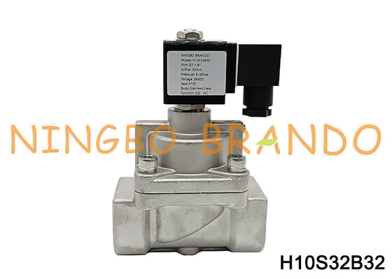 DN32 1-1/4'' 6 ~ 80 bar 고압 스테인레스 스틸 솔레노이드 밸브 24V 220V