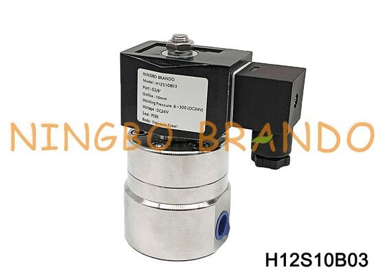 DN10 3/8 인치 300 bar 고압 솔레노이드 밸브 스테인레스 스틸 220V 24V