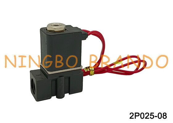 AC220V 2P025-08 1/4'' 2/2 직동식 플라스틱 공압 솔레노이드 밸브
