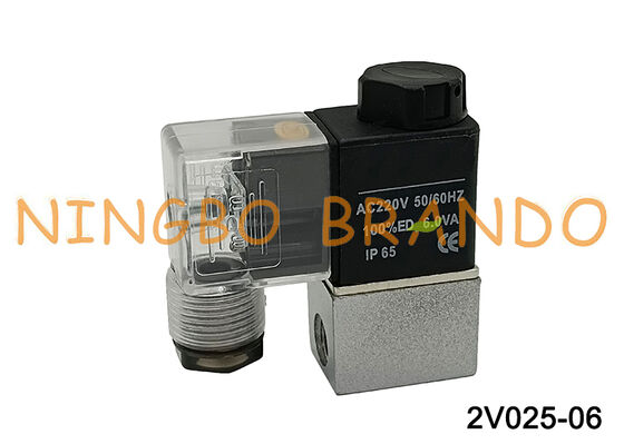 2V025-06 평상시 닫힘 공기 물 오일 솔레노이드 밸브 G1/8'' 220V 110V 24V