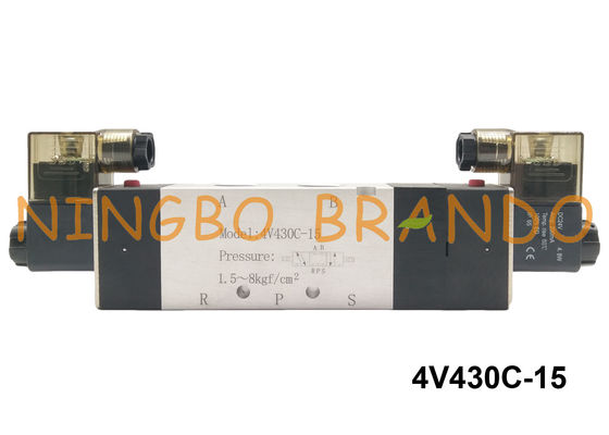 PT 1/2” 4V430C-15 Airtac 유형 마지막 센터 반전 솔레노이드 벨브 5/3 방법 AC110V AC220V